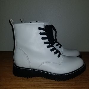 White Combat Boots